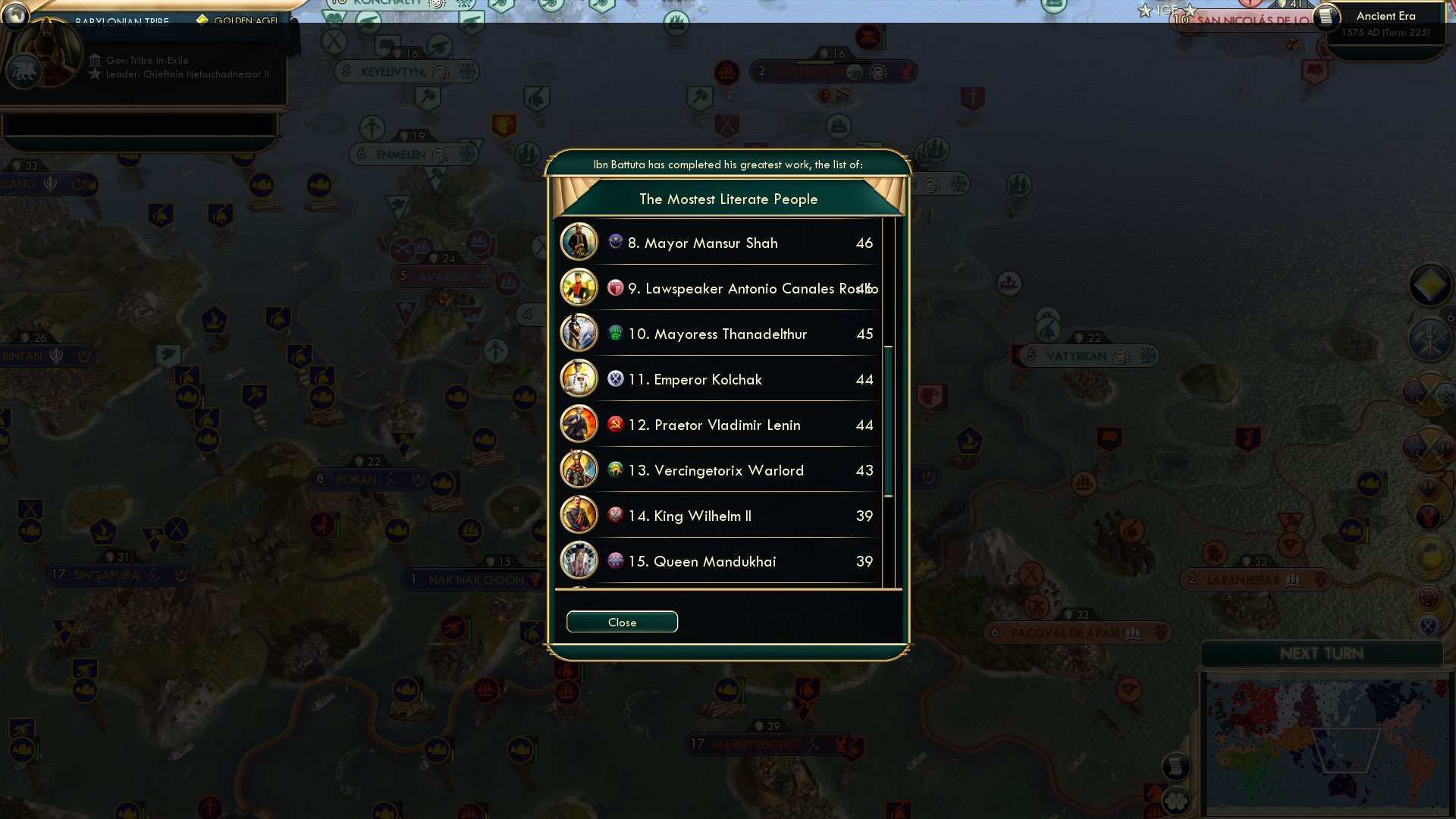 CBR In-Game Screenshot of Wilhelm, class dunce