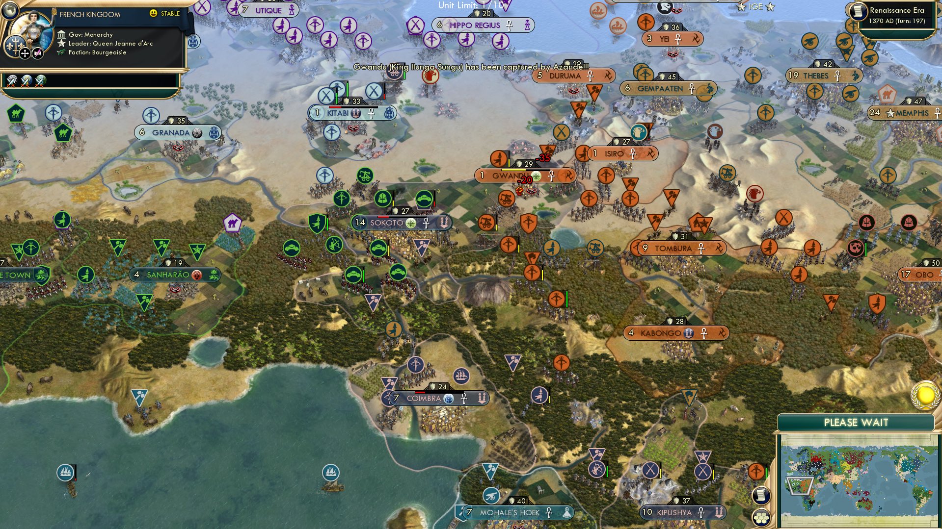 CBR In-Game Screenshot of Luba city loss count: Four