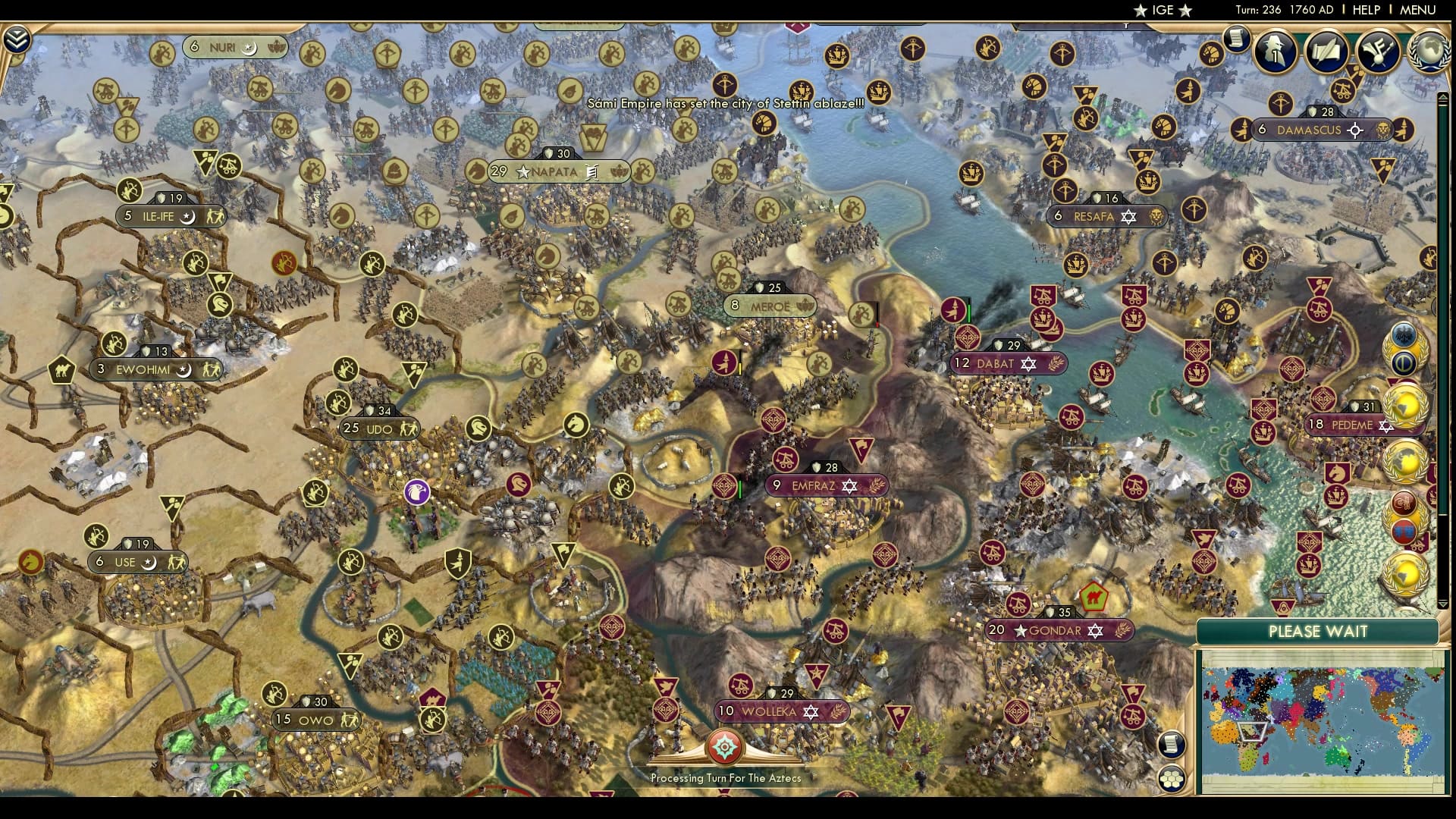 CBR In-Game Screenshot of War and Peace and Burning!