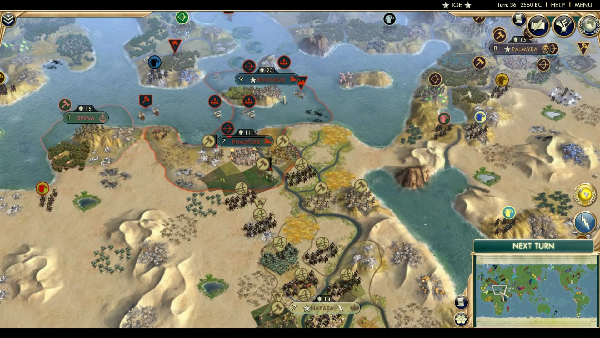 CBR In-Game Screenshot of Fights at Phaistos