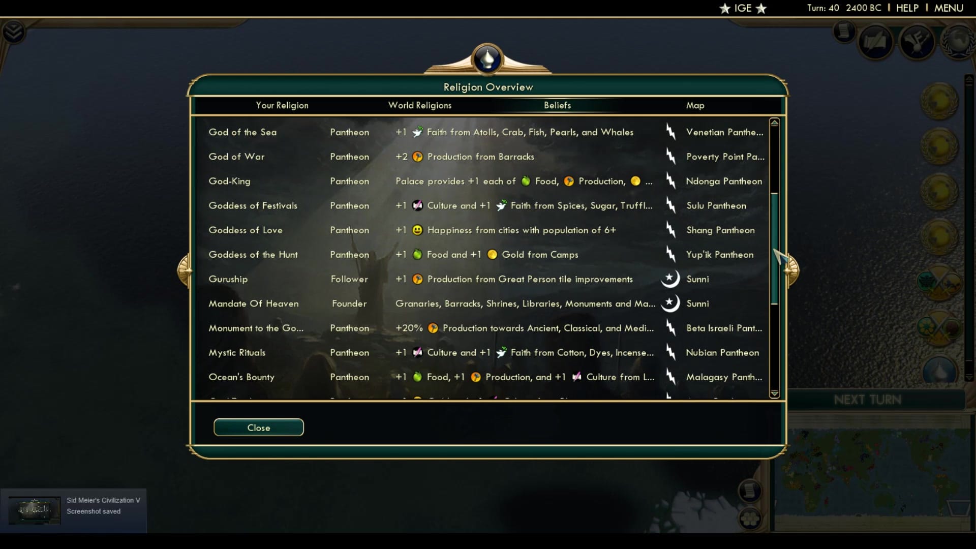 CBR In-Game Screenshot of Old Gods and the New