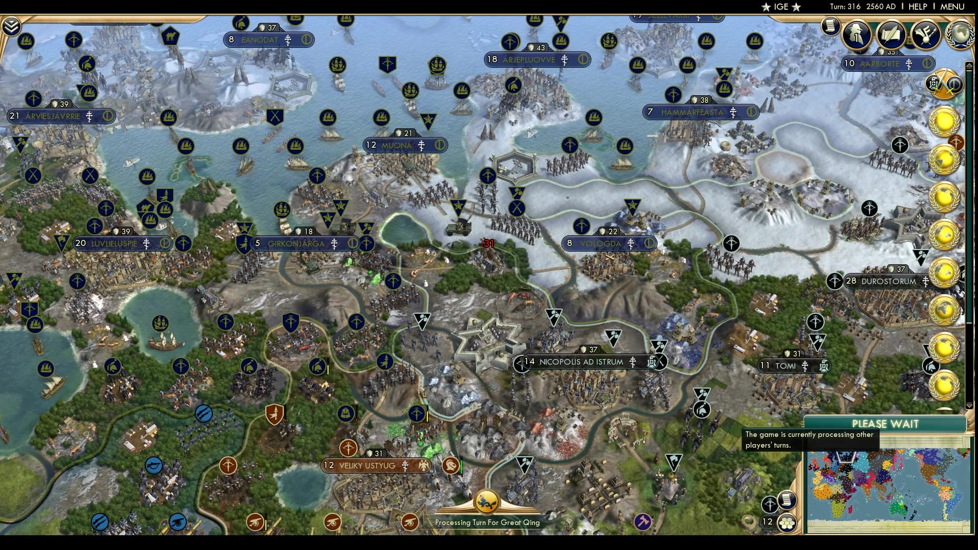 CBR In-Game Screenshot of Two Fronts On the Same Side