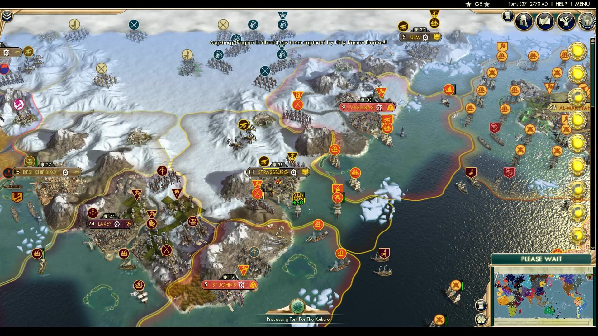 CBR In-Game Screenshot of A Scottish Squadron squatting in the snow