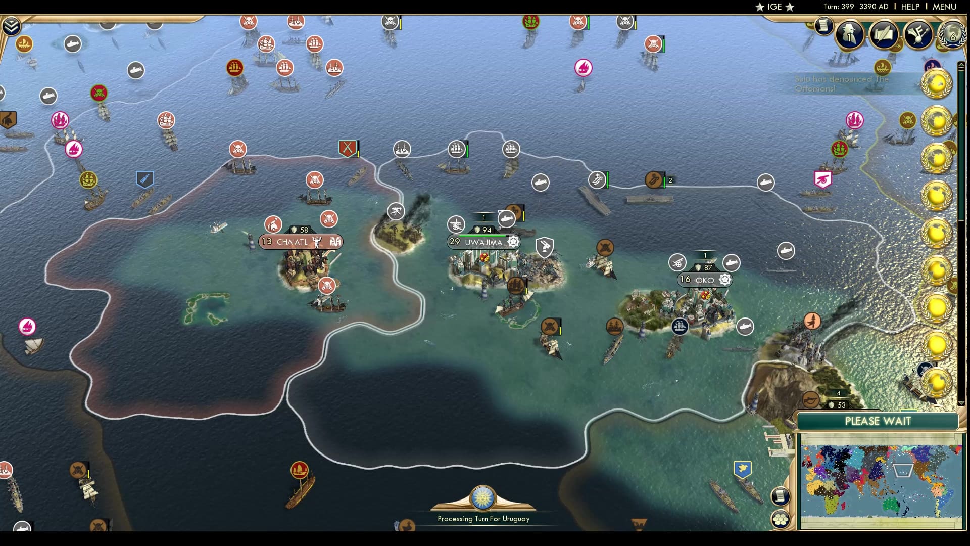 CBR In-Game Screenshot of Conquest of Uwajima