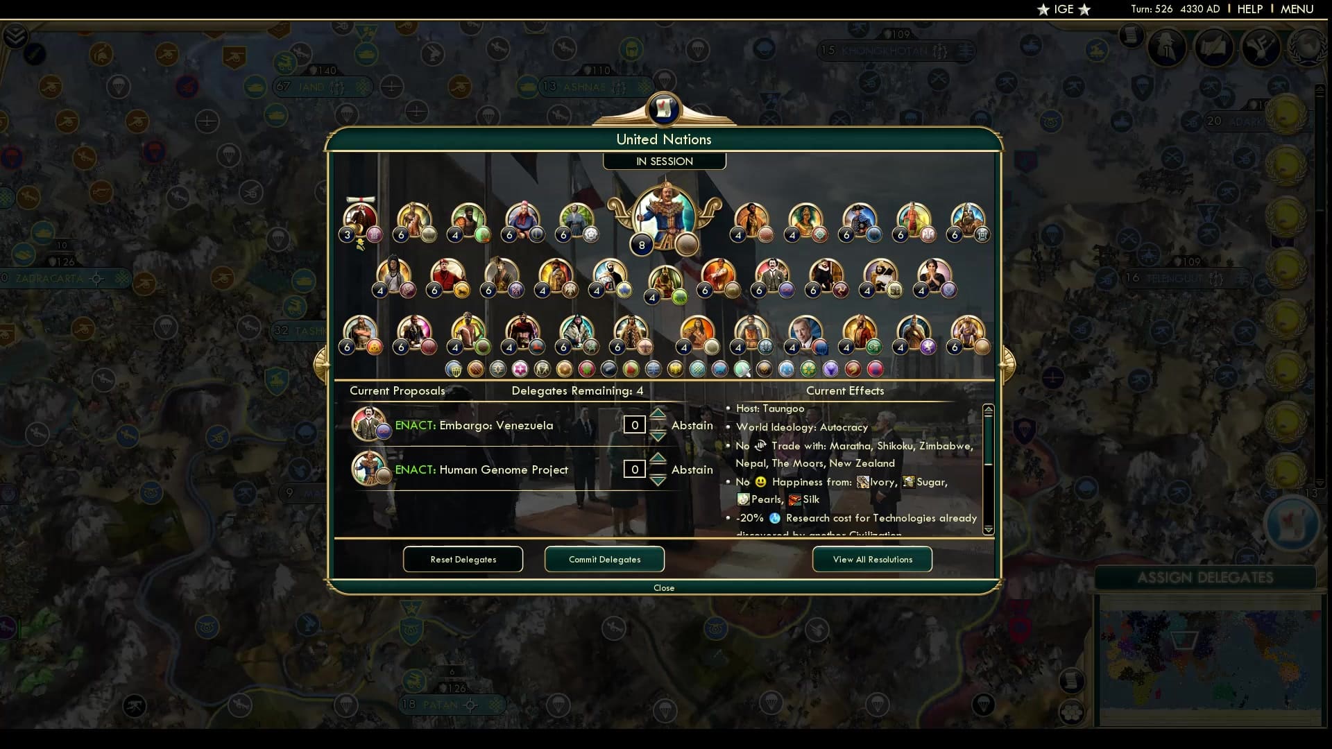 CBR In-Game Screenshot of United World Congress of Nations