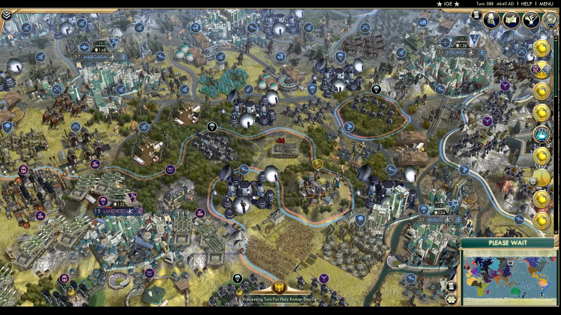 CBR In-Game Screenshot of Horses and lasers