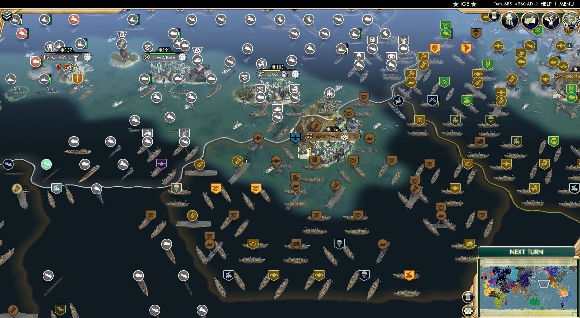 CBR In-Game Screenshot of Hawai’ian Hegemony Bonus Slide!