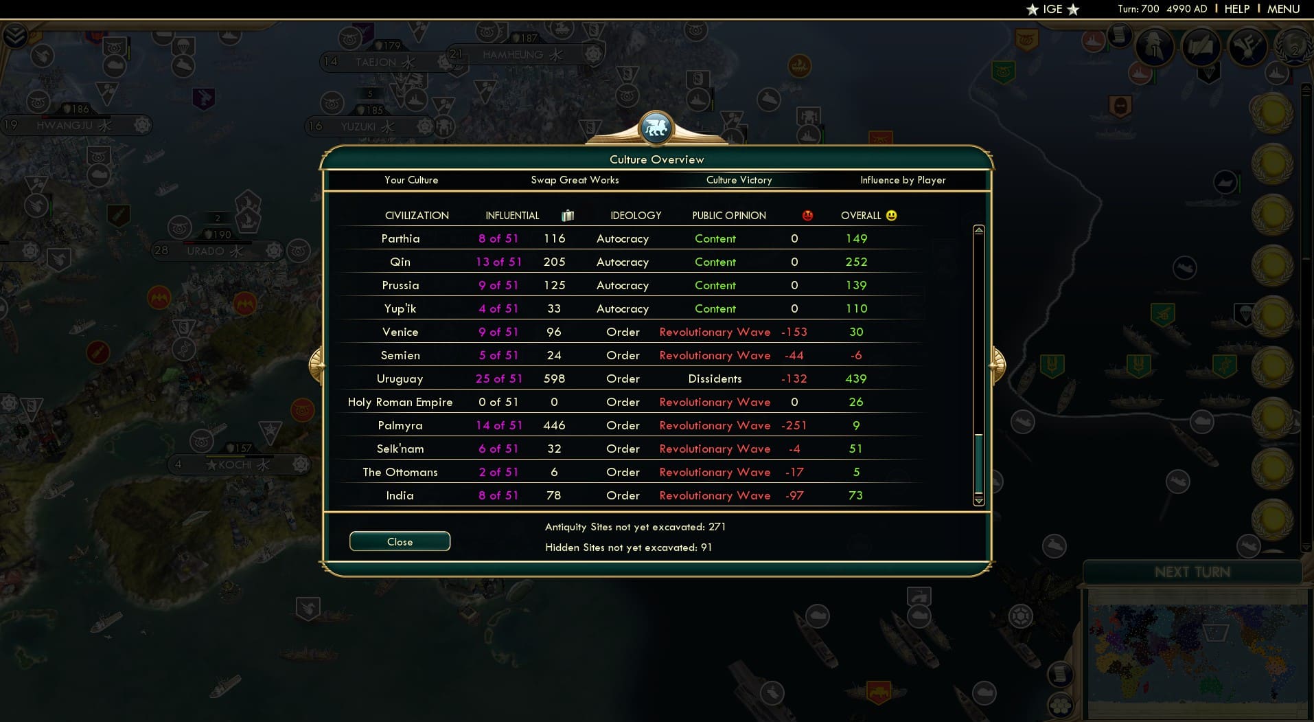 CBR In-Game Screenshot of Change in Management