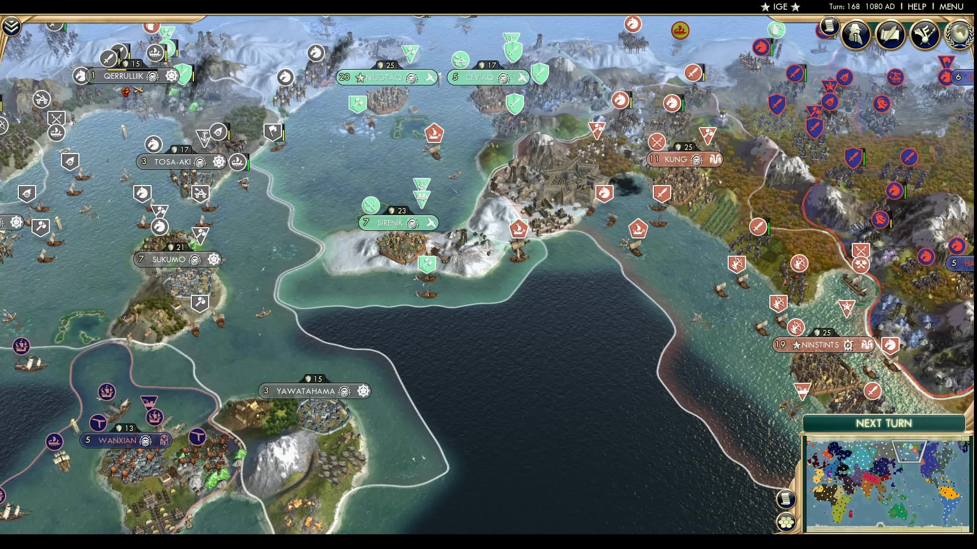 CBR In-Game Screenshot of Stealing countries with the cunning use of flags