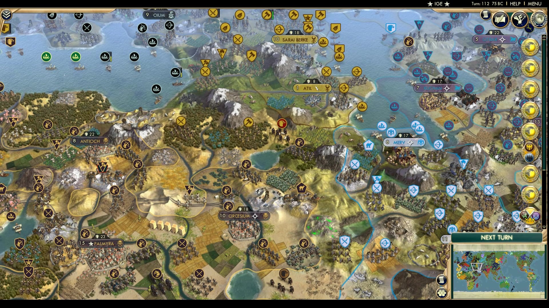 CBR In-Game Screenshot of The burned city with the pyromaniac leader’s name.