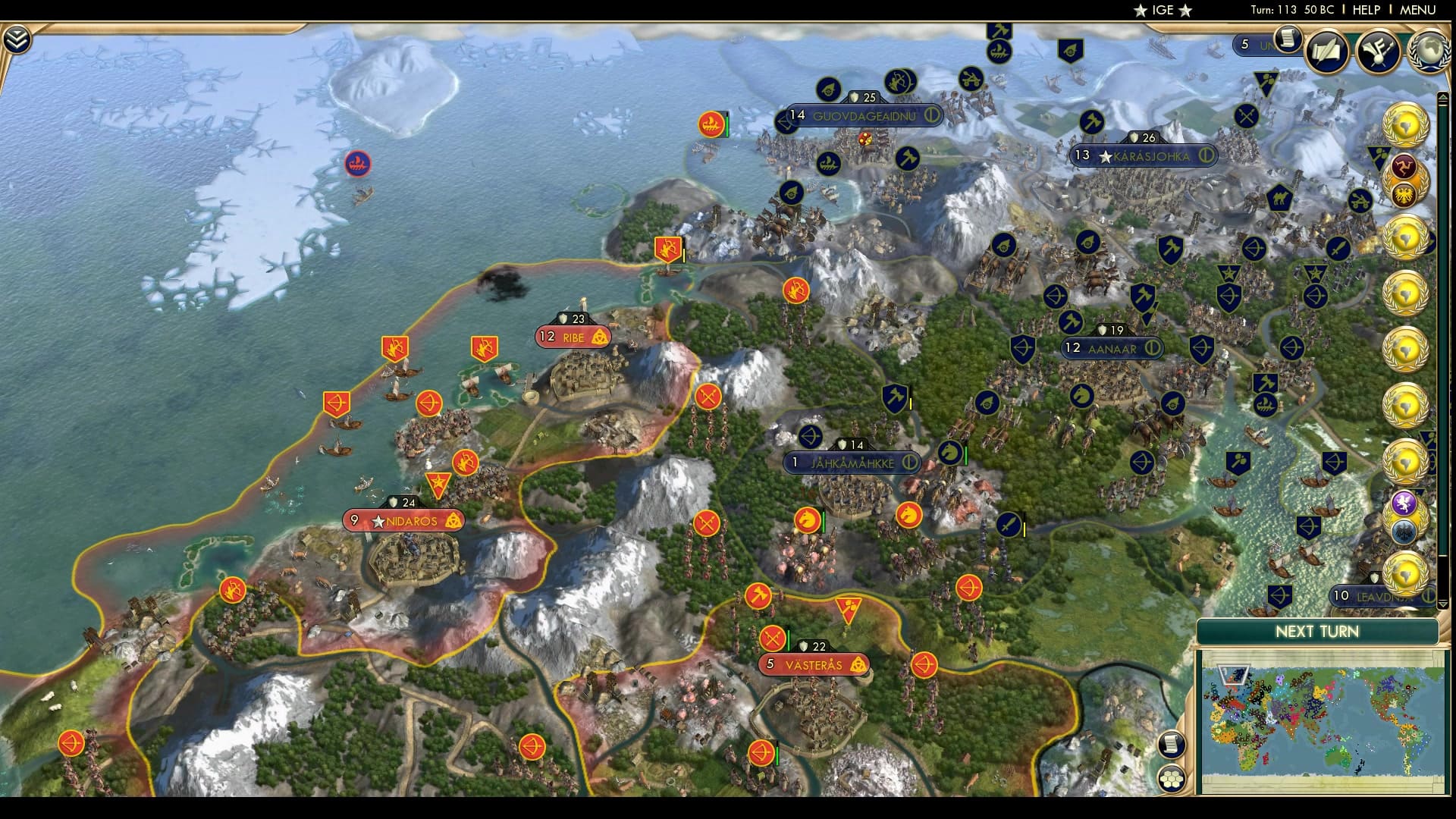 CBR In-Game Screenshot of Militarized settlers (a.k.a cities)