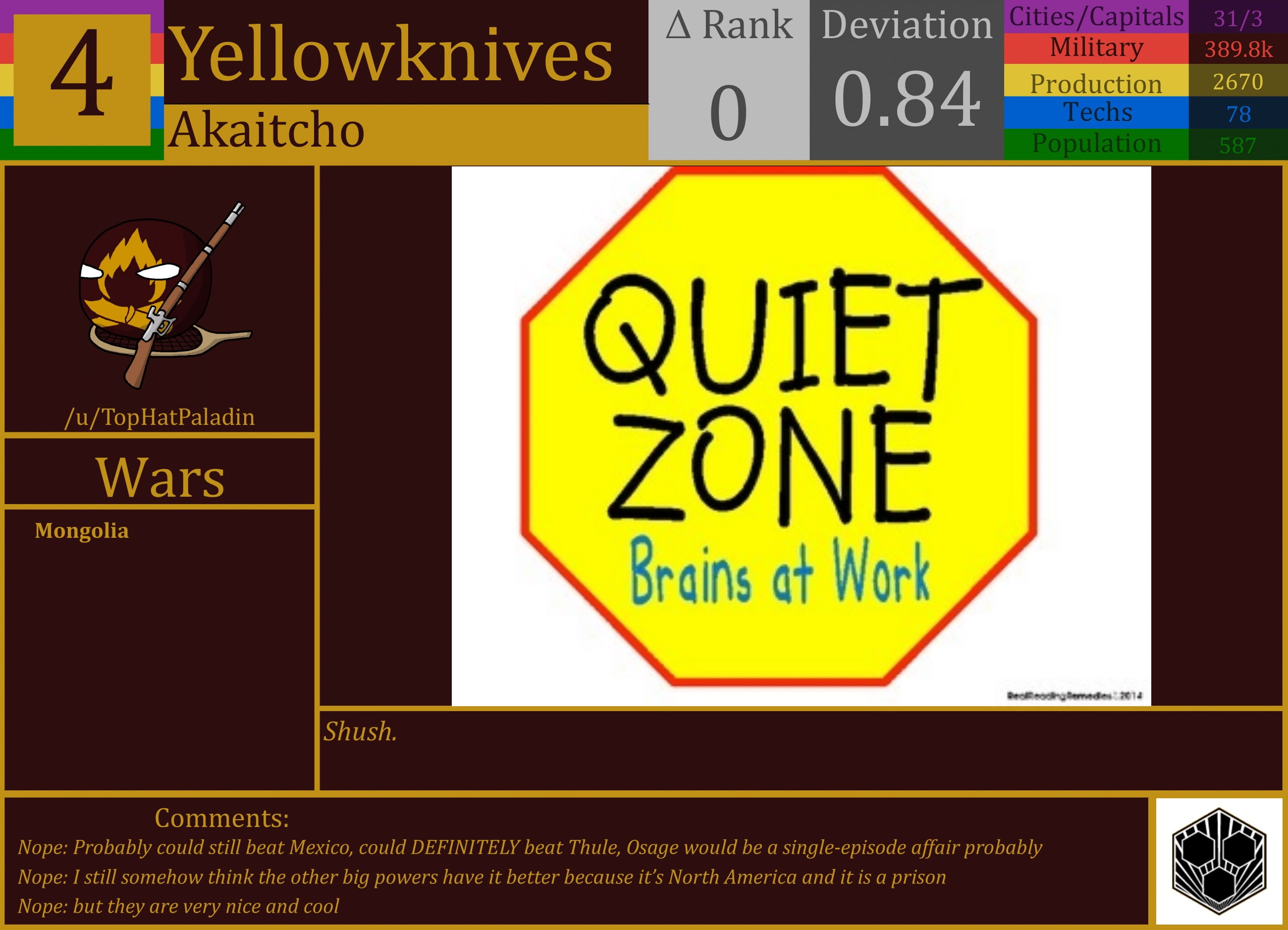 CBR In-Game Screenshot of Yellowknives