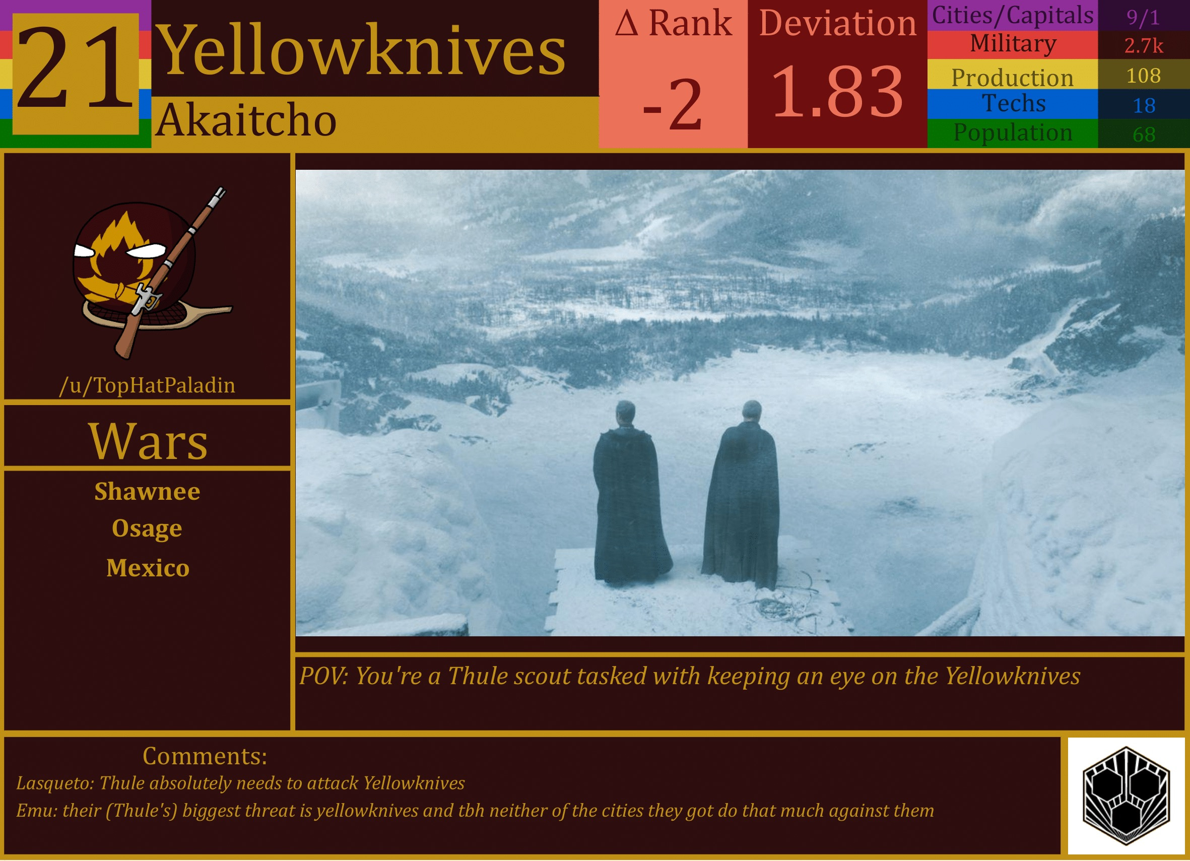 CBR In-Game Screenshot of Yellowknives