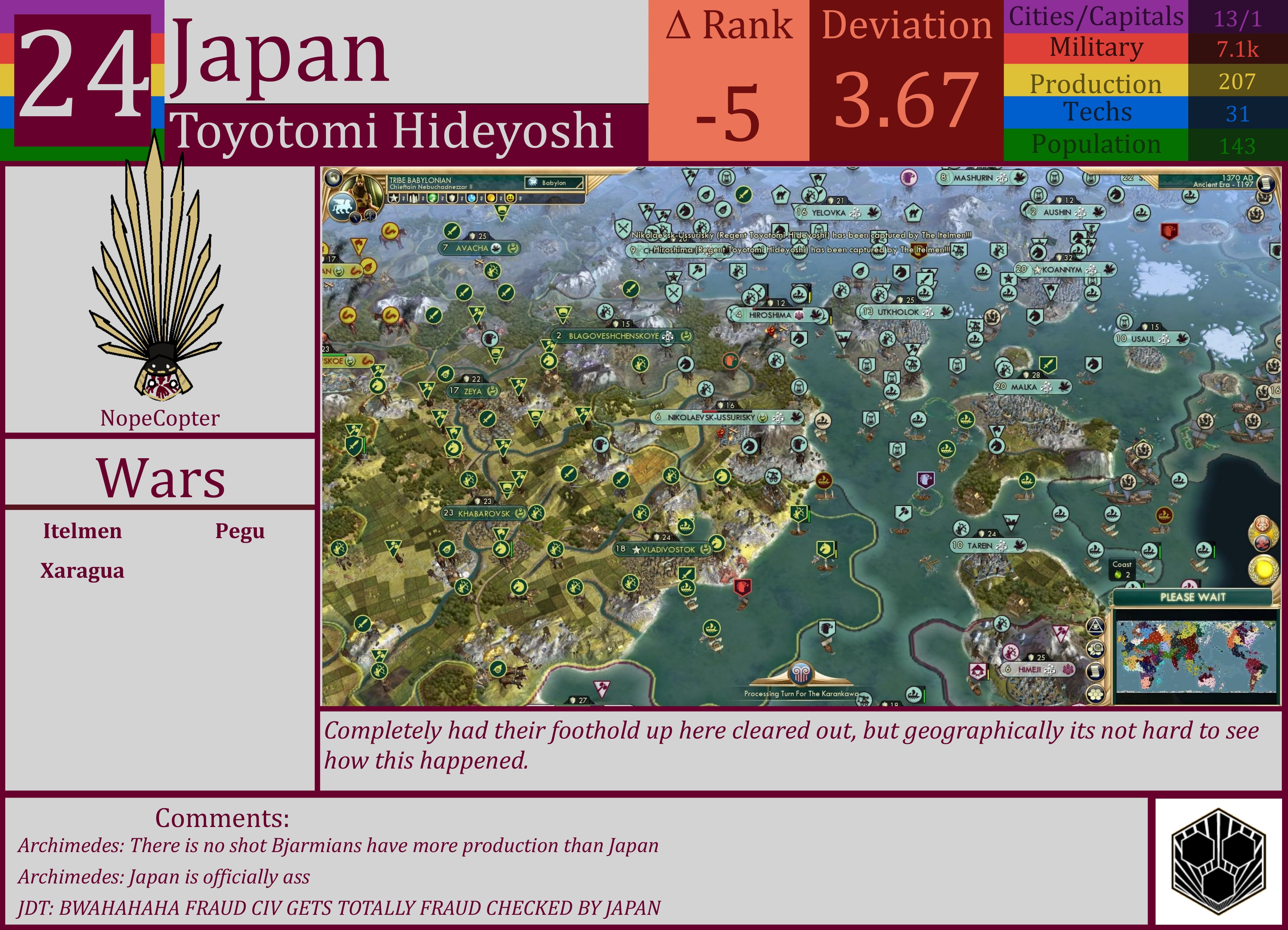 CBR In-Game Screenshot of Japan