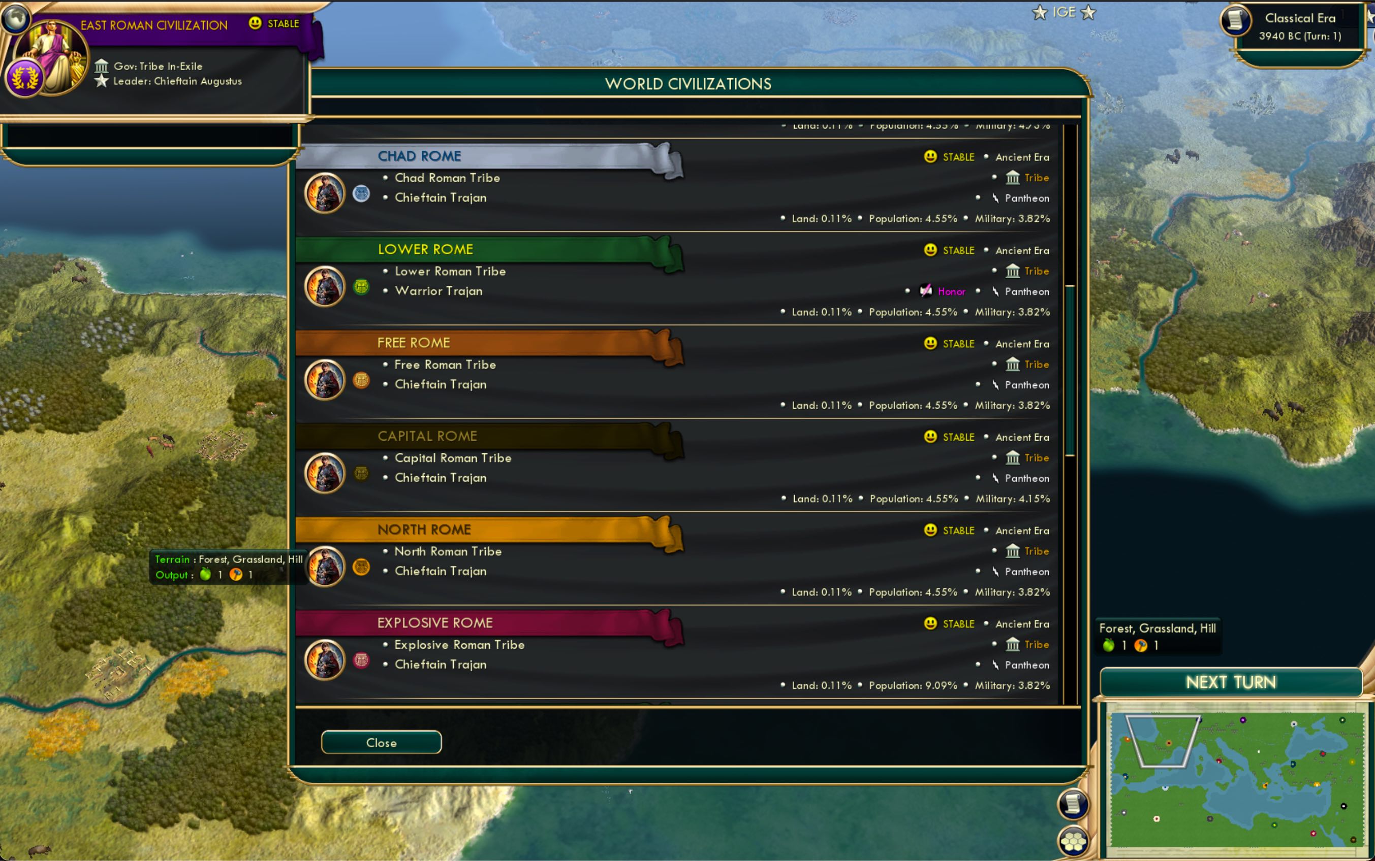 CBR In-Game Screenshot of Roma et Honorem